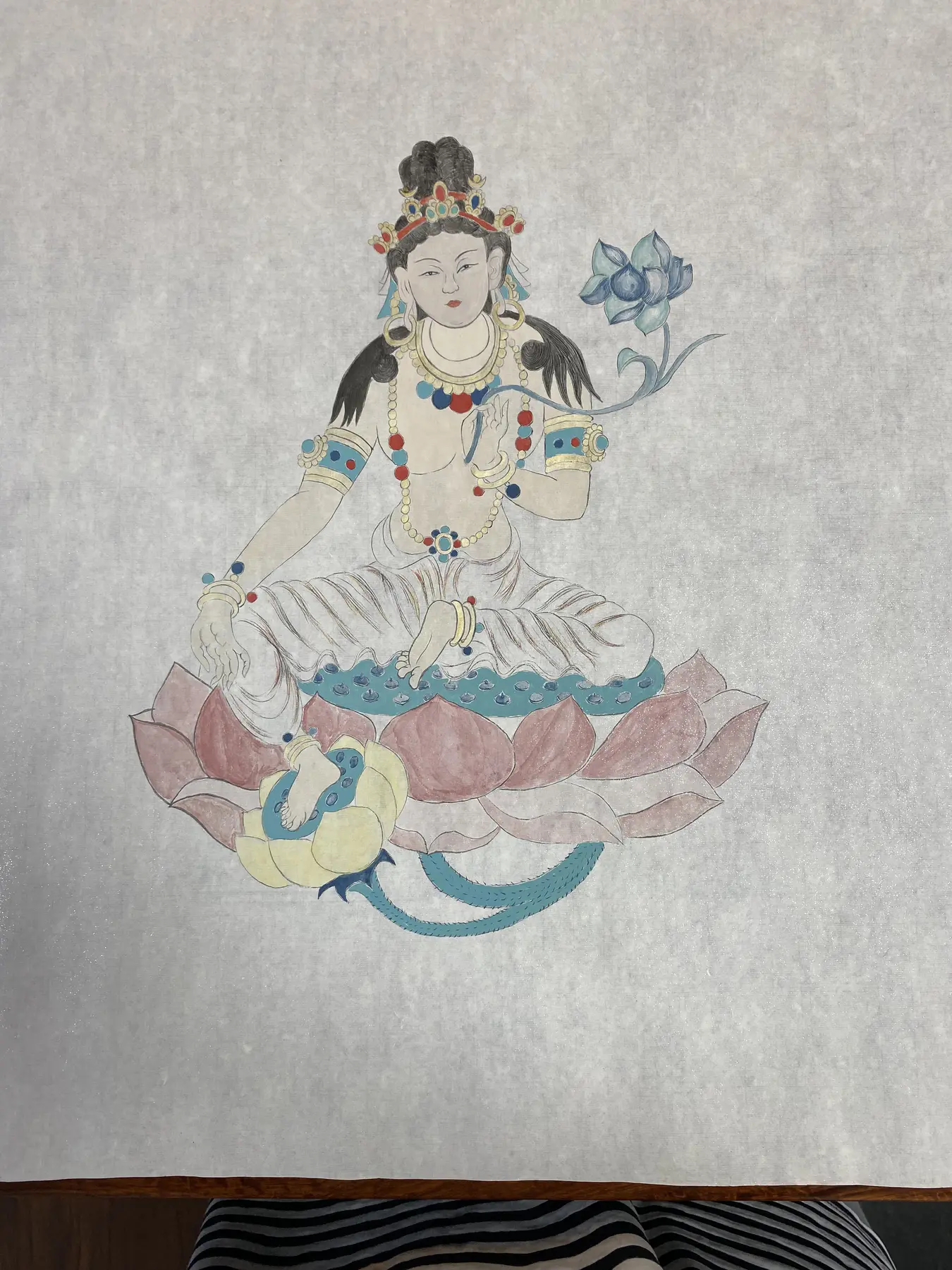 Chinese painting of a seated figure