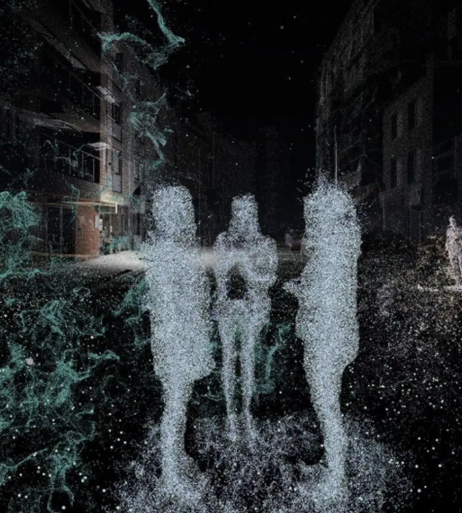 Digital bodies visualised as unstable fields of data
