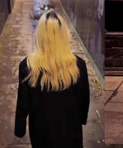 Figure walking through the film