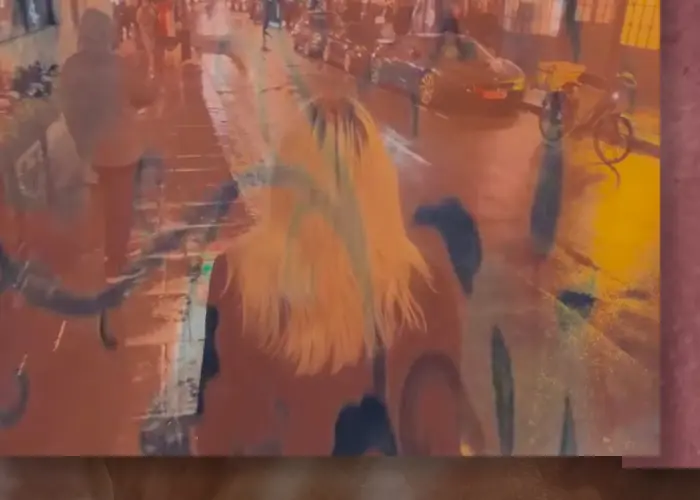 Layered moving-image frame connecting place, body and memory