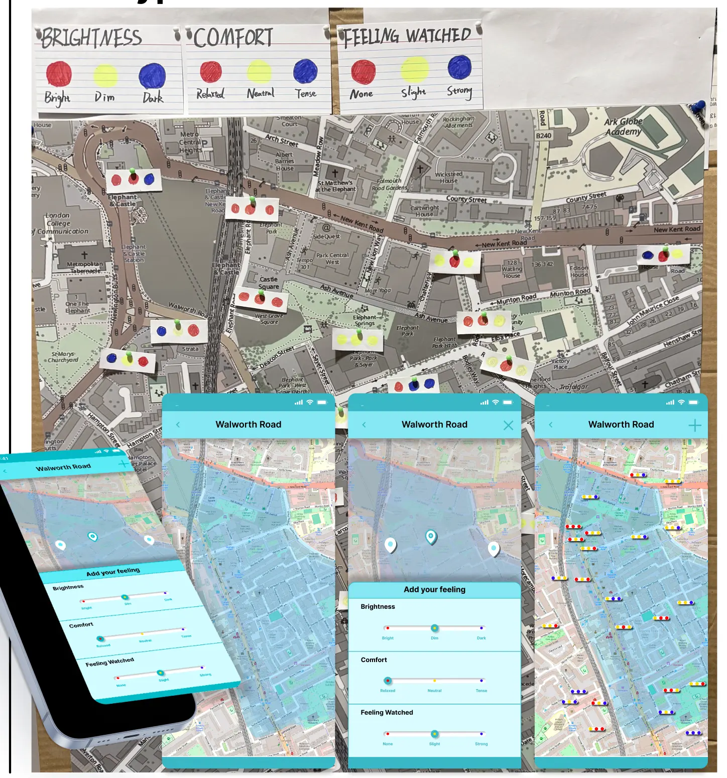 Shared Safety Perception System interface and participatory map
